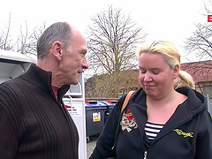 German boyfriend asks housewife on street about sex