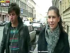 Horny Euro Babe Fucked By Three Guys