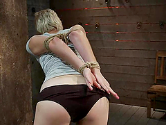 Divine blond siren Chloe Camilla is tough enough to stand some pain
