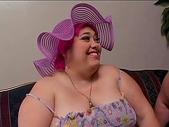 Redhead BBW is ready for everything to make him feel good