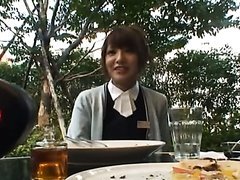 Asian Gives a Car Blowjob