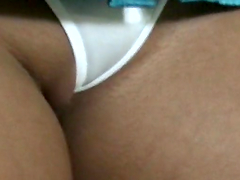 Stunning Brit gets fucked from behind in clothed sex video
