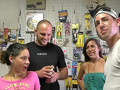 A few hot girls demonstrate their nice butts for money