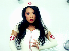 A steaming hot Asian sex doll Asa Akira is a naughty nurse
