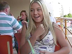 Stunning Alison Angel shows her natural boobs in public