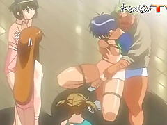 Short-haired anime slut gets her mouth and pussy fucked hard