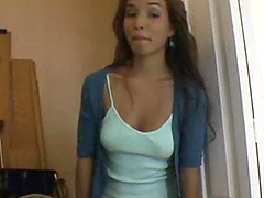 Brunette babe gives a blowjob and gets fucked in stunning POV clip