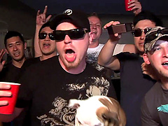 Haley Cummings and friends enjoy orgy as they give blowjob in the party