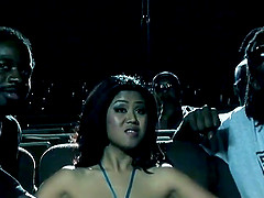 Asian girl gives black cock blowjob and drilled in interracial Hardcore