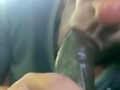 Lewd bitch sucks a wang in close up homemade video