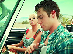 Daring pornstar couple gets freaky for hardcore car fucking  story scene