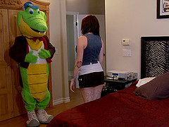 Alluring damsel with long hair ecstatic while being humped hardcore
