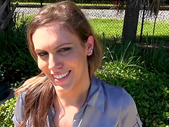 Red hot POV action as a he lays her pack and slams it home