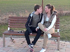 Sex with his leggy teen girlfriend is the hottest thing ever