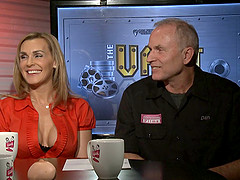 After a nice interview show,these kinky lesbians decide to fuck madly