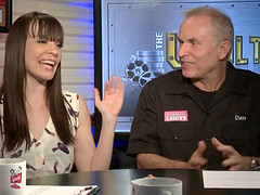 Newly wed lesbians take up an interview session in a very interesting show