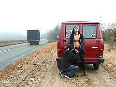 public fuck on traffic street