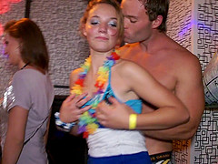 Desirous amateur sucks off a hung stud at the club and gets fucked hardcore
