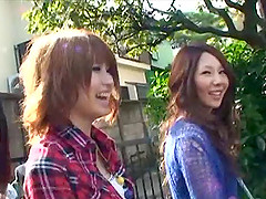 Group of Japanese girls team up to gangbang a lucky guy