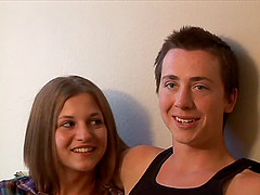 Amateur cutie shared in a hardcore hotel room threesome