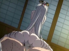 Busty Japanese hentai cummed allbody
