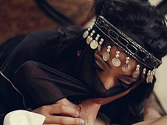 Arab guy nails a sexy Middle Eastern girl in his mansion