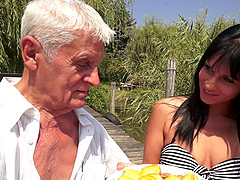 Enthralling lady with natural tits receives the experienced dick