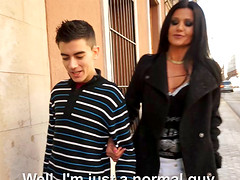 Astonishing dark-haired chick engages in the crazy threesome session
