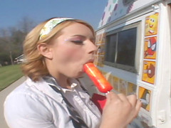 Teen and the ice cream man in his van and fucking