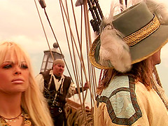 Porn on a pirate ship with beauties and big cock guys