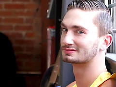 20 year old twunk Preston Cole strips down and shows off his big ass