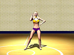 3D Blonde Cheerleader Sucks Cock and Gets Fucked