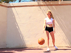 Hottest basketball player ever allows another chick to touch her tits