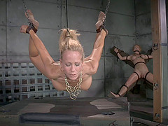 Blonde tight anal drilled with toy when tortured in BDSM
