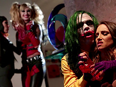 Chicks in kinky outfits are in need of a hot fellow's hard boner