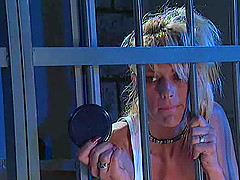 Debi Diamond Spreading legs while getting drilled using toy