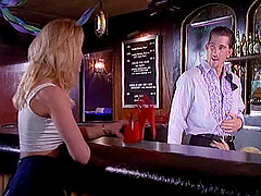 Lexa in an awesome threesome in the bar with her alluring friend