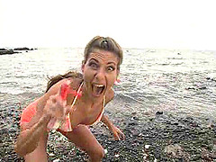 Alexandra Silk has a blast riding a cock on a great beach