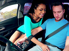 Lovely Kira Noir attacks a guy with a pulsating love tool