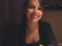 Pretty Teen Taking Out Her Tongue to the Camera in Interview Video