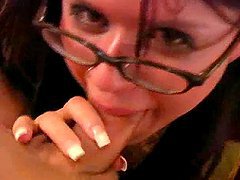 ntense Sucking And Jerking With The Hot Brunette Eva Angelina