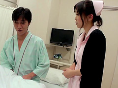 Mina Kano is a hot nurse in need of a patient's fat dick