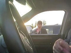 She watch, I cum  in the car