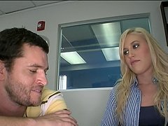 Sexy Blonde Gets her Pink Pussy Drilled In A Job Interview