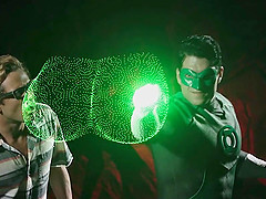Horny brunette Romi Rain fucked by a bunch of superheroes