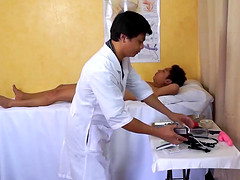 Kinky Doctor Vahn is conducting Asian twink Raves anal exam and treatment.