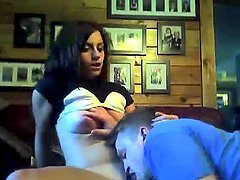 Horny couple fucking for the webcam