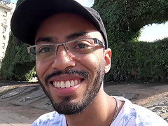Latin boy is persuaded to suck cameramans cock.