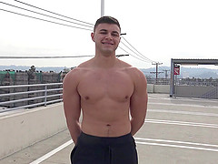 Buffed gay Robert picked up after practice for a fuck