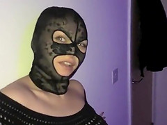 There goes slave Sabrina. Crawling for her masters holy cock.